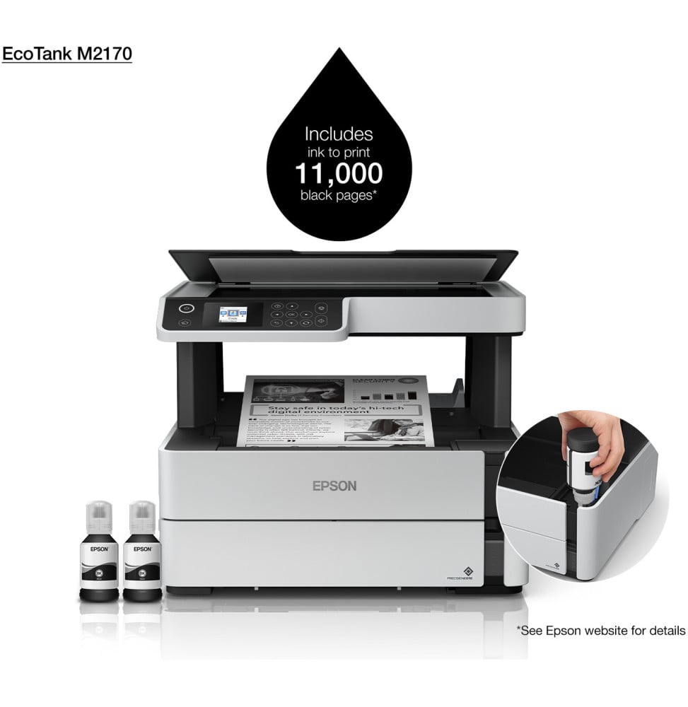 Epson EcoTank M2170 Imprimante multifonction à réservoirs rechargeables (C11CH43403)