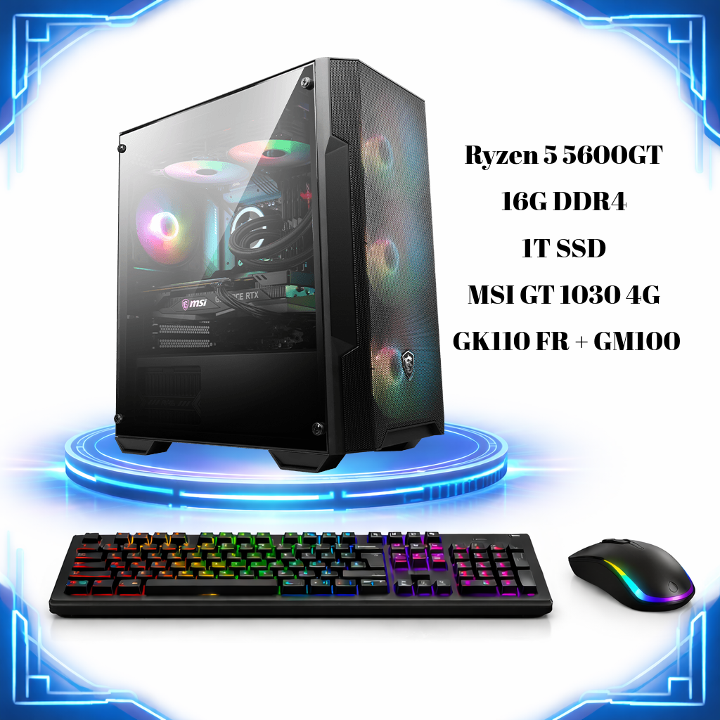 MSI PC Gamer Ryzen 5 5600GT – 16Go RAM – SSD NVMe 1To – GT 1030 – MSI