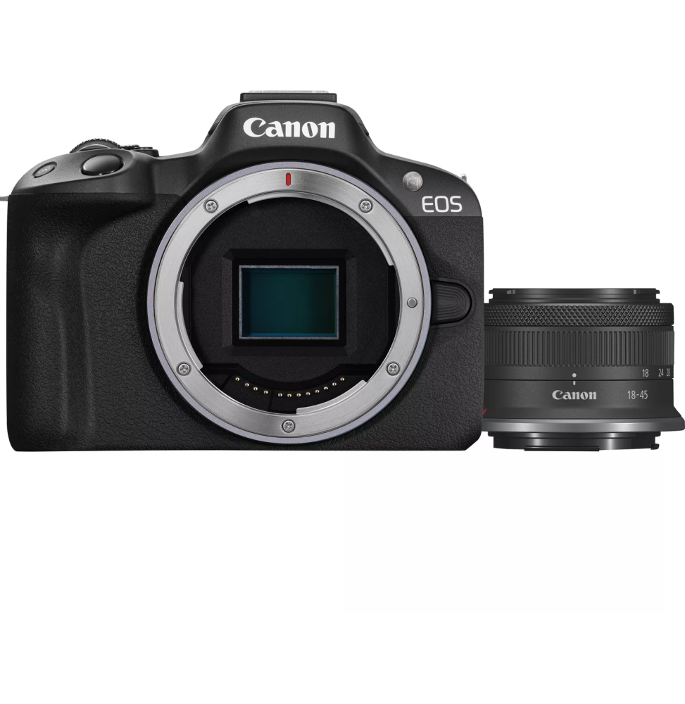 Appareil photo hybride Canon EOS R50 + objectif RF-S 18-45mm F4.5-6.3 IS STM (5811C013AA)