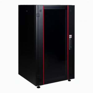 Armoire hyperline Lande 20U 19P 600mm 600mm avec porte avant en verre à ouverture (LN-HL20U6060-BL-B)