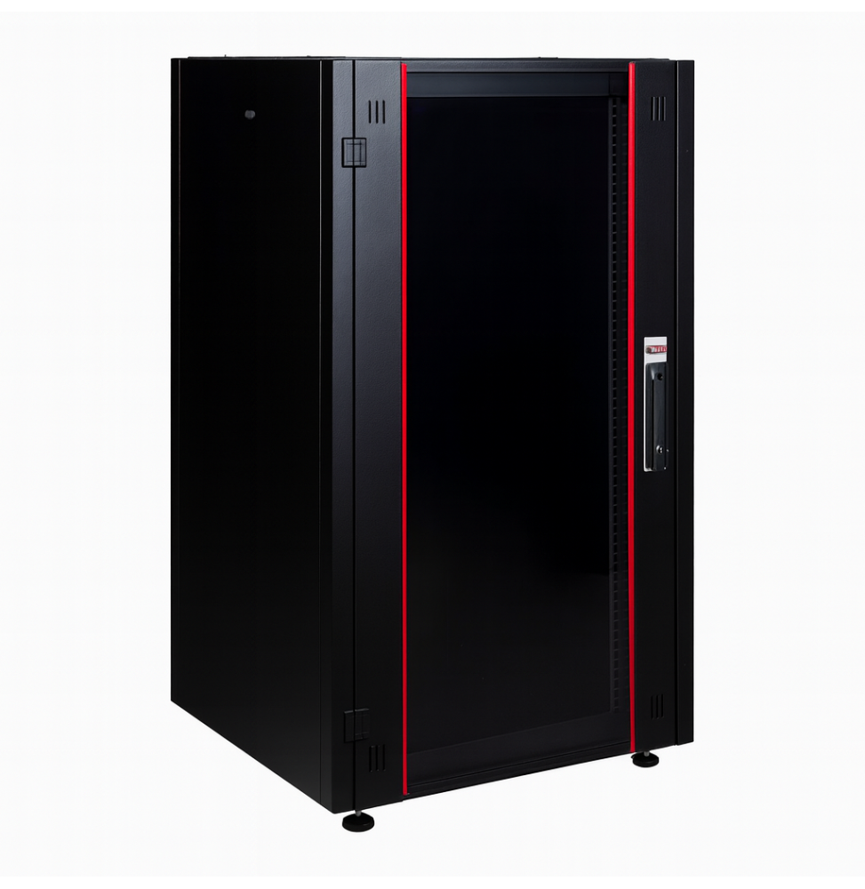 Armoire hyperline Lande 20U 19P 600mm 600mm avec porte avant en verre à ouverture (LN-HL20U6060-BL-B)