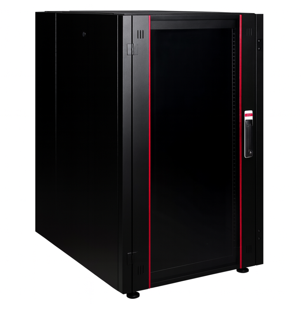Armoire hyperline Lande 20U 19P 600mm 800mm avec porte avant en verre à ouverture (LN-HL20U6080-BL-B)
