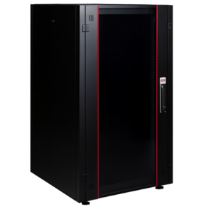 Armoire hyperline Lande 26U 19P 600mm 600mm avec porte avant en verre à ouverture (LN-HL26U6060-BL-B)