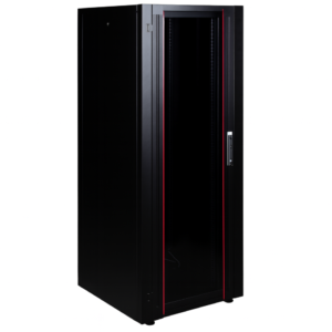 Armoire hyperline Lande 32U 19P 600x600mm avec porte avant en verre à ouverture (LN-HL32U6060-BL-B)