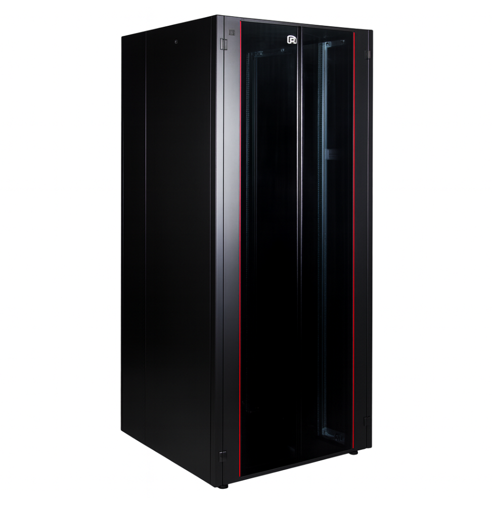 Armoire hyperline Lande 32U 19P 800x800mm avec porte avant en verre à double ouverture (LN-HL32U8080-BL-B)