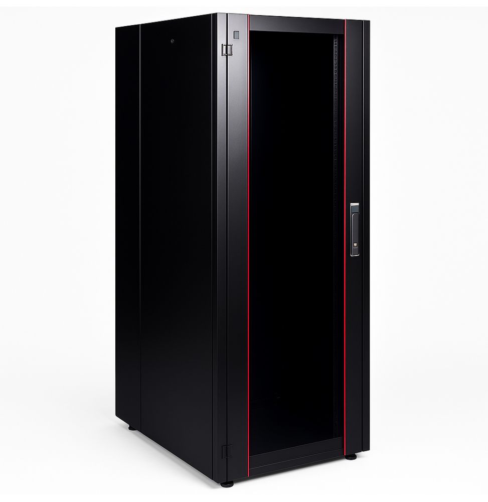 Armoire hyperline Lande 36U 19P 600x800mm avec porte avant en verre à ouverture (LN-HL36U6080-BL-B)