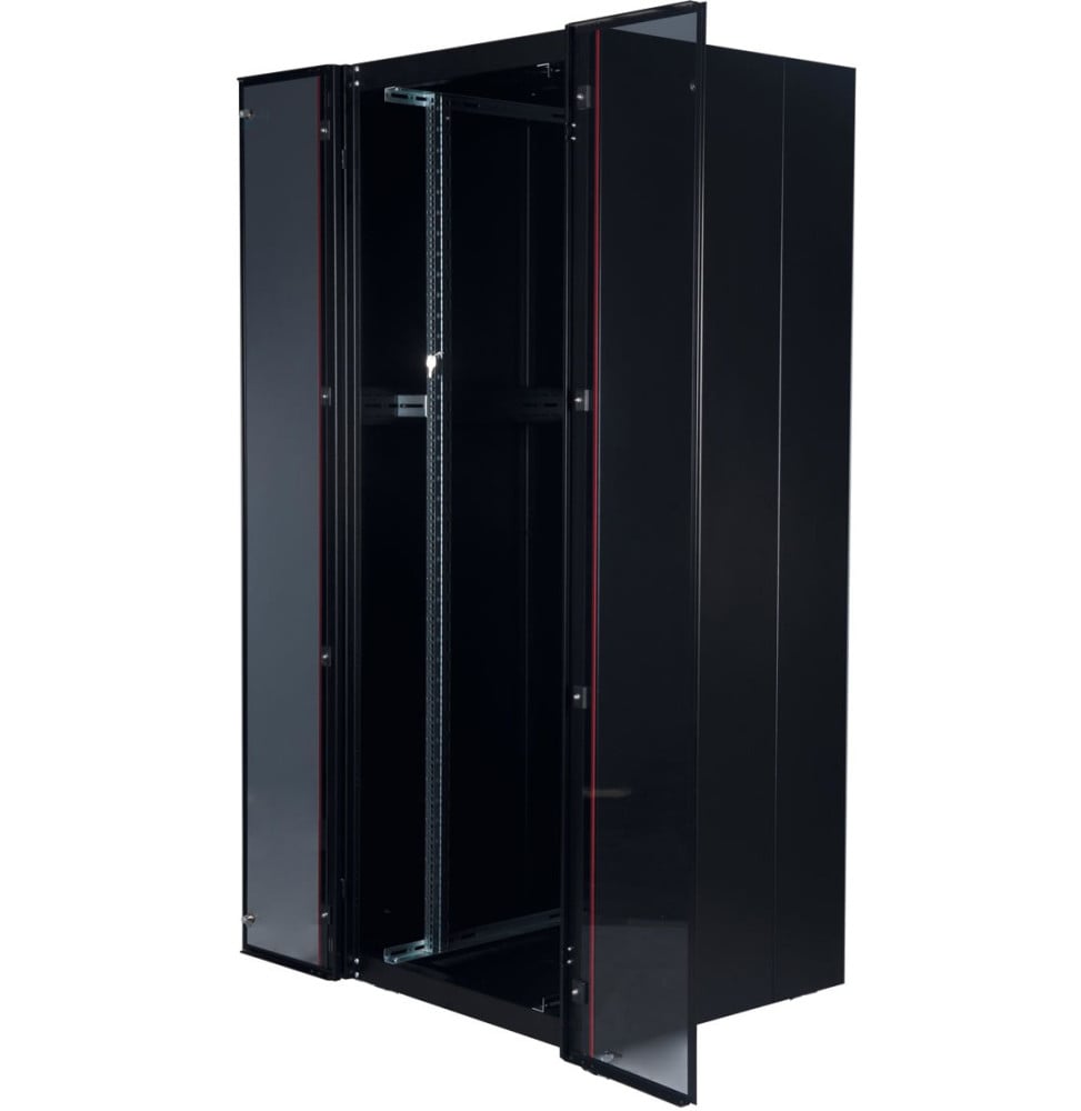 Armoire hyperline Lande 36U 19P 800x800mm avec porte avant en verre à double ouverture (LN-HL36U8080-BL-B) – Image 2