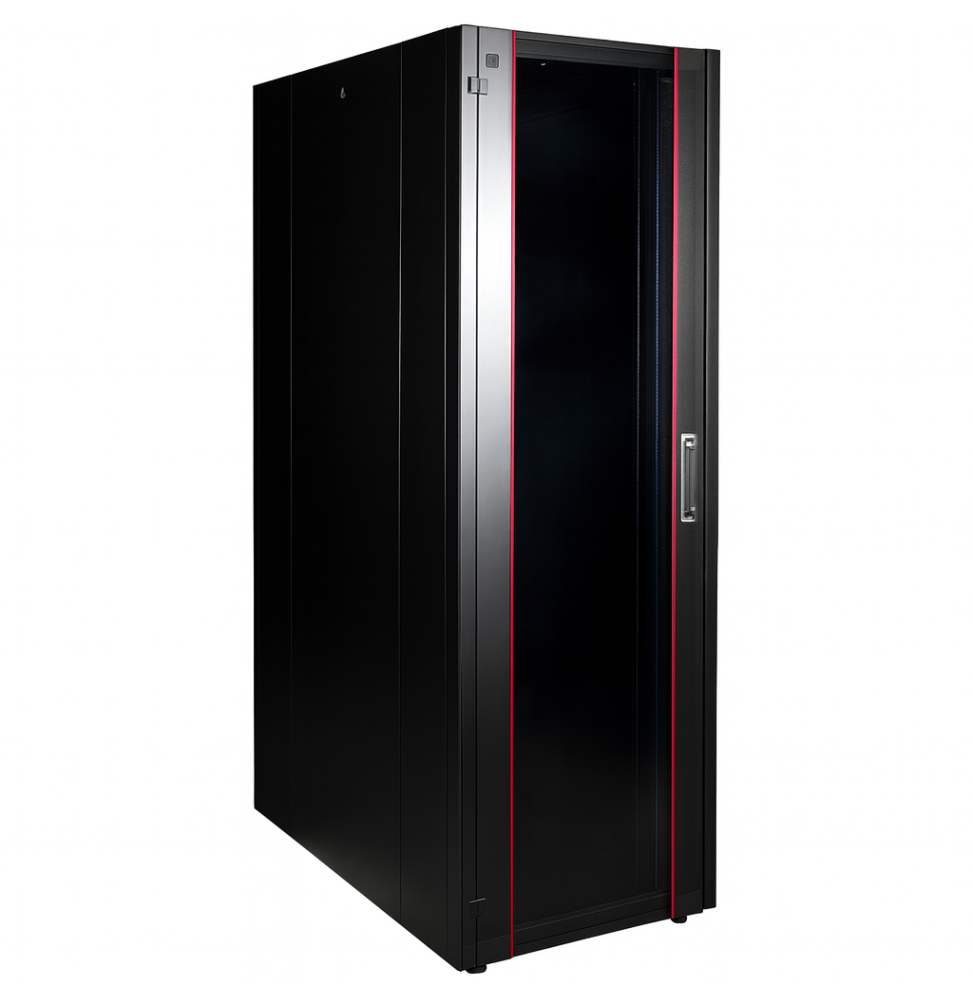 Armoire hyperline Lande 42U 19P 600x1000mm avec porte avant en verre à ouverture (LN-HL42U6010-BL-B)