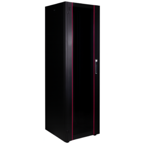 Armoire hyperline Lande 42U 19P 600x600mm avec porte avant en verre à ouverture (LN-HL42U6060-BL-B)