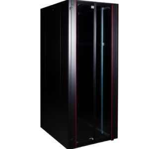 Armoire hyperline Lande 42U 19P 800x1000mm avec porte avant en verre à double ouverture (LN-HL42U8010-BL-B)