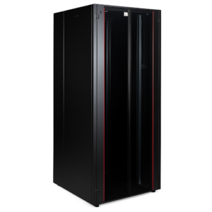 Armoire hyperline Lande 42U 19P 800x800mm avec porte avant en verre à double ouverture (LN-HL42U8080-BL-B)