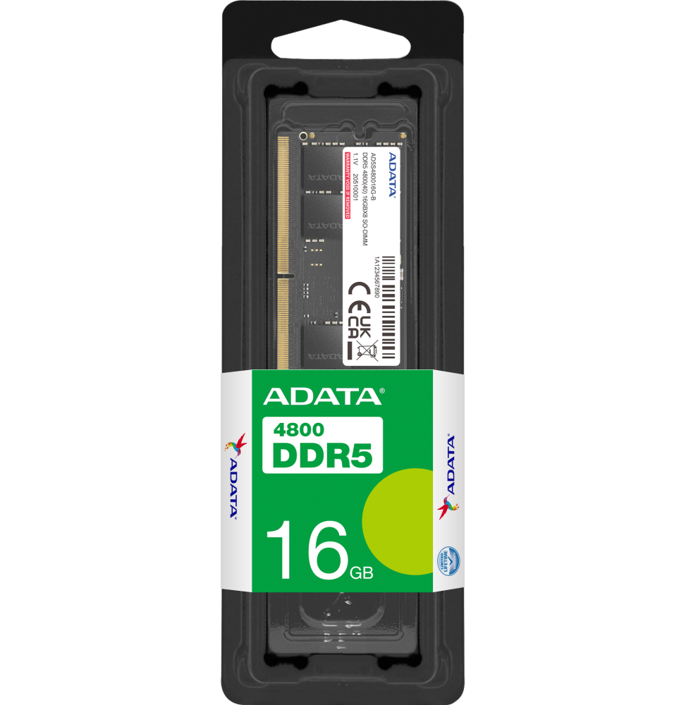Barrette mémoire ADATA SO-DIMM 16GB DDR5 4800MHz - PC Portable (AD5S480016G-S)