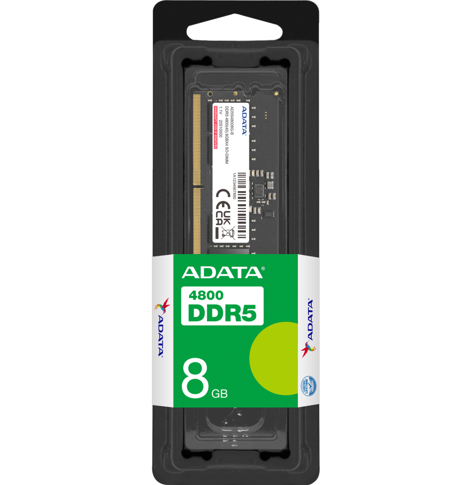 Barrette mémoire ADATA SO-DIMM 8GB DDR5-4800 MHz - PC Portable (AD5S48008G-S)