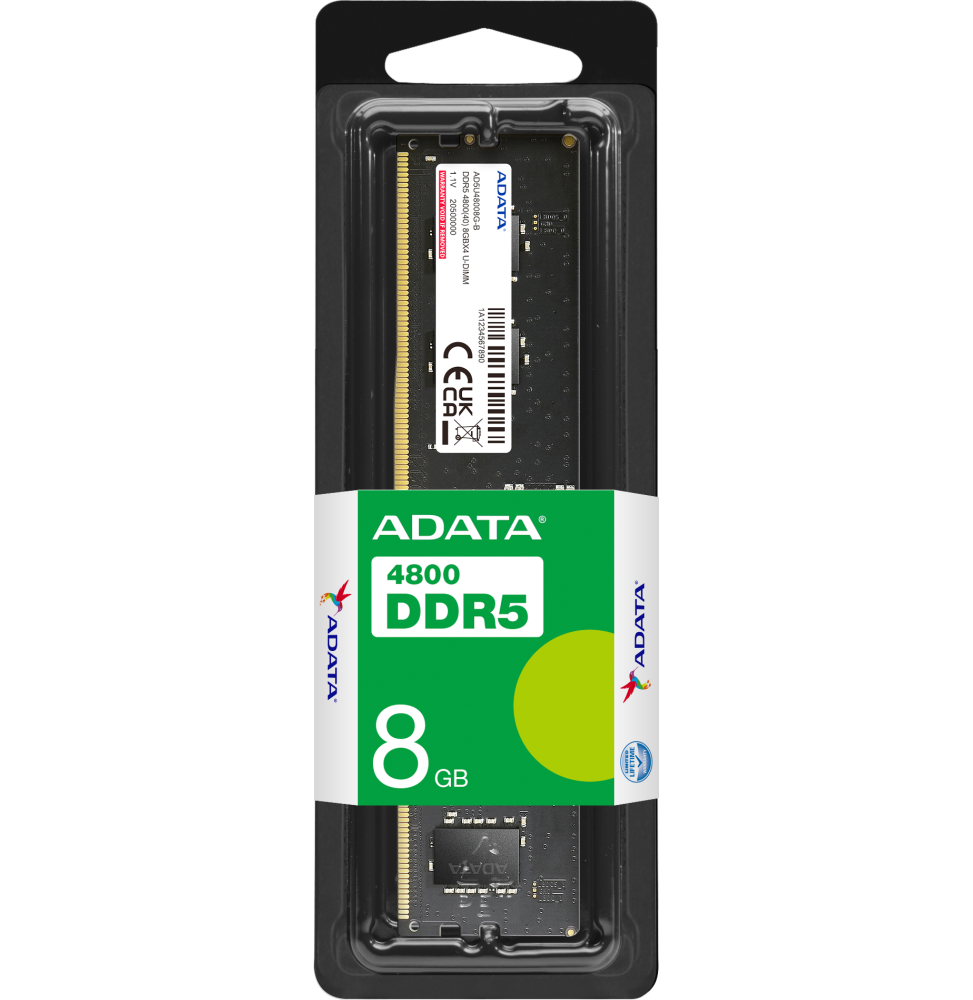 Barrette mémoire ADATA U-DIMM 8GB DDR5-4800 MHz - PC bureau (AD5U48008G-S)