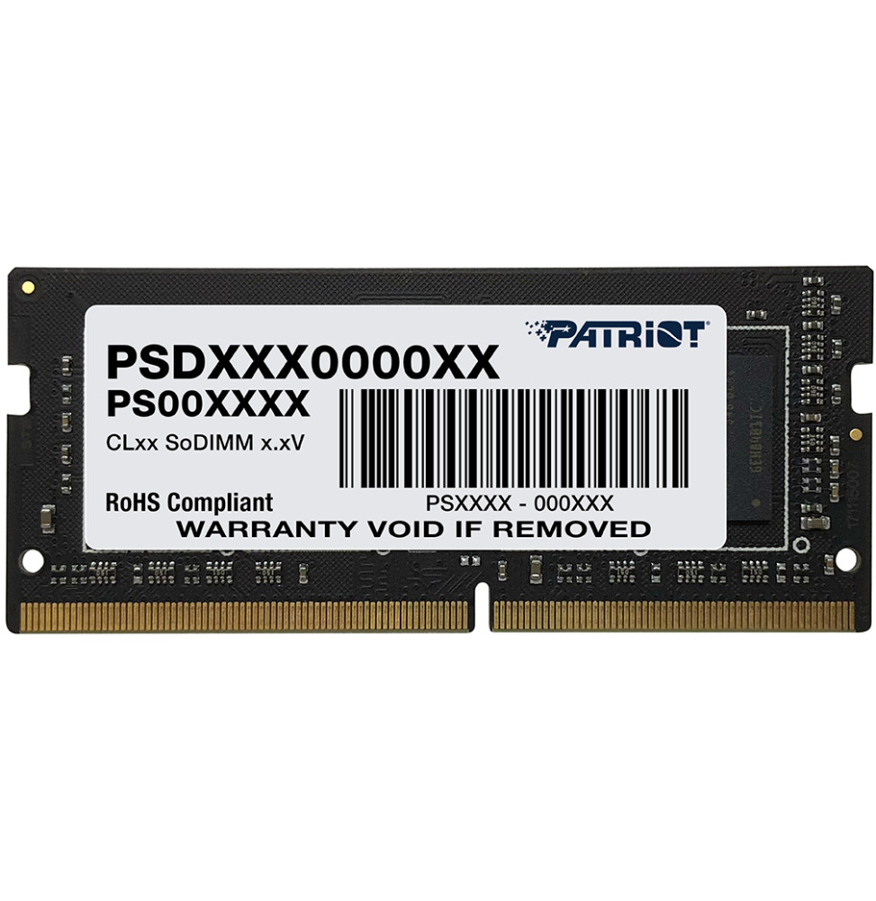 Barrette mémoire Patriot Signature 16GB SO-DIMM DDR4 3200 MHz CL22 - Pc Portable (PSD416G32002S)