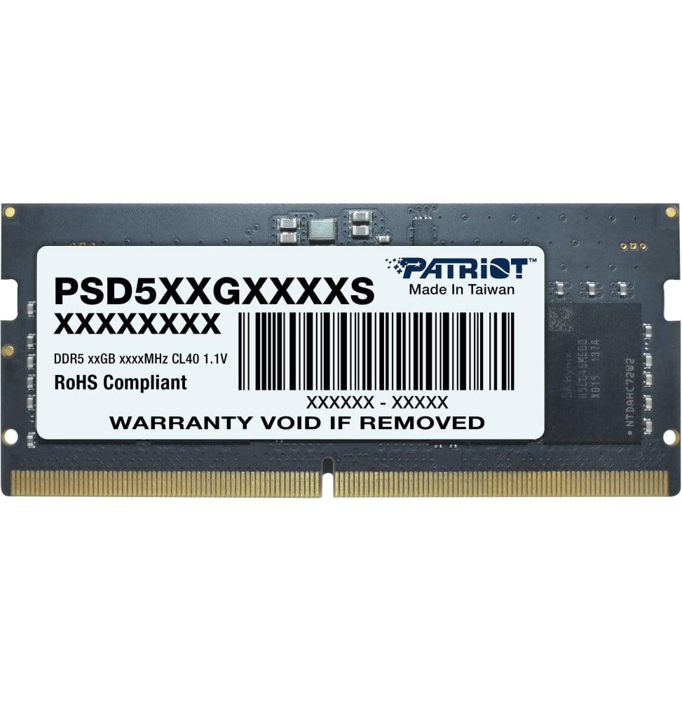 Barrette mémoire Patriot signature line 16GB SO-DIMM DDR5 5600 MHz CL46 - Pc Portable (PSD516G560081S)