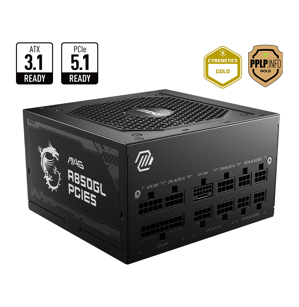 Bloc alimentation MSI MAG A850GL PCIE5 (306-7ZP8A11-CE0)