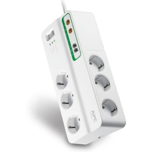 Bloc parafoudre 6 prises 230V APC Essential SurgeArrest avec 2 x RJ11 et 2 x Coaxial