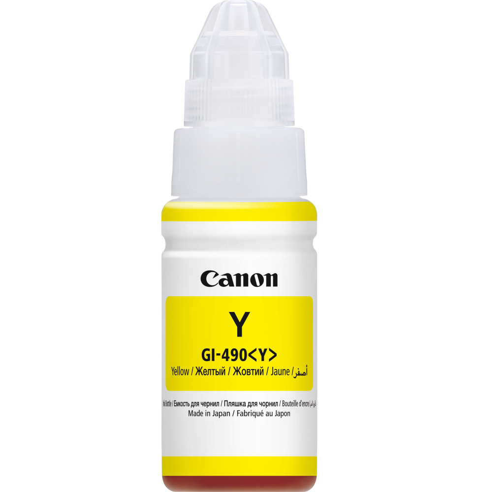 Canon GI-490 Y Jaune - Bouteille d'encre Canon d'origine (0666C001AB) – Image 2