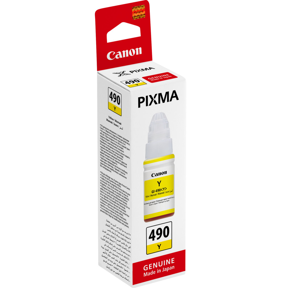 Canon GI-490 Y Jaune - Bouteille d'encre Canon d'origine (0666C001AB)