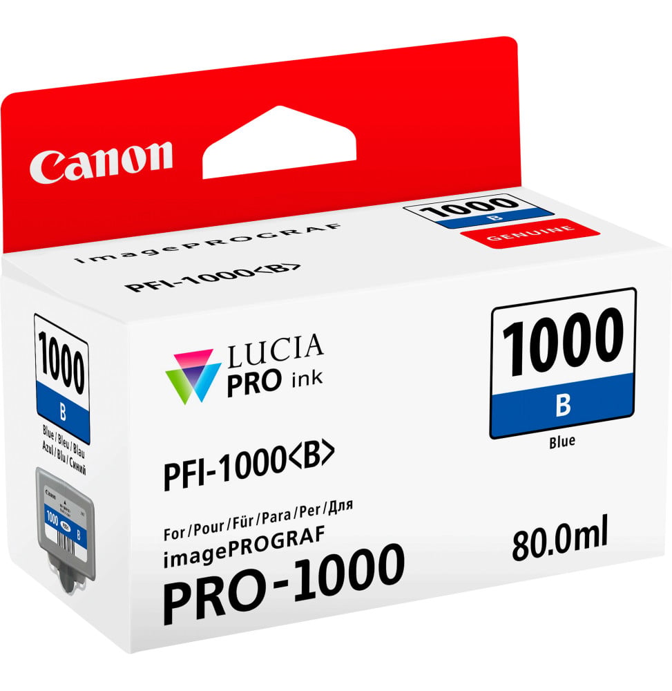 Canon PFI-1000B Bleu - Cartouche d'encre Canon d'origine (0555C001AA) – Image 2