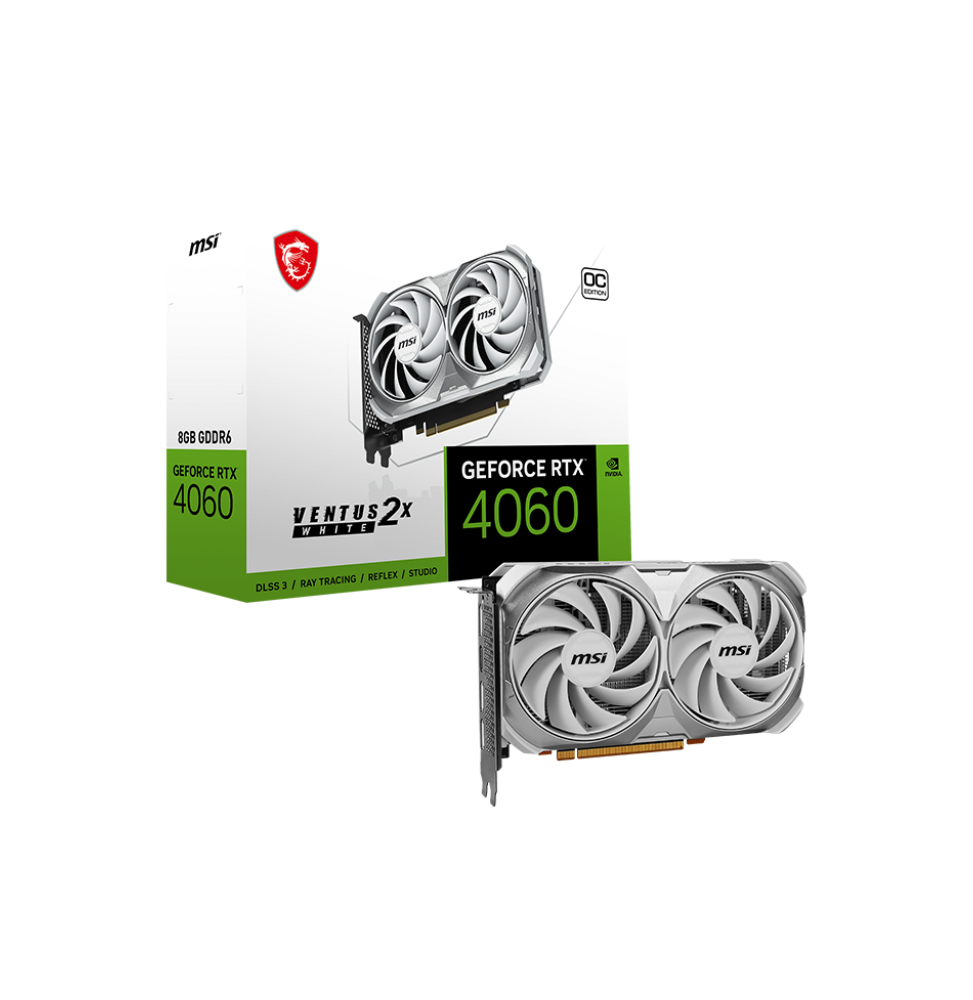 Carte Graphique MSI GeForce® RTX 4060 VENTUS 2X WHITE 8G OC (912-V516-032)