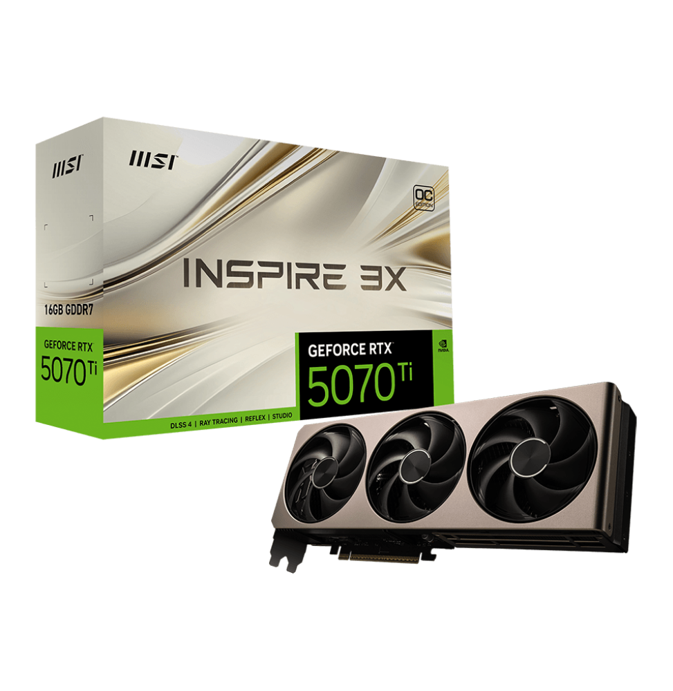 Carte Graphique MSI GeForce® RTX 5070 Ti 16G INSPIRE 3X OC (912-V531-281)