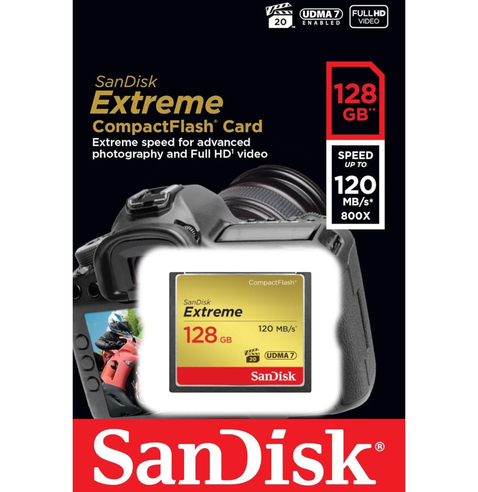 Carte mémoire SanDisk Extreme CompactFlash 128 Go (SDCFXSB-128G-G46) – Image 2