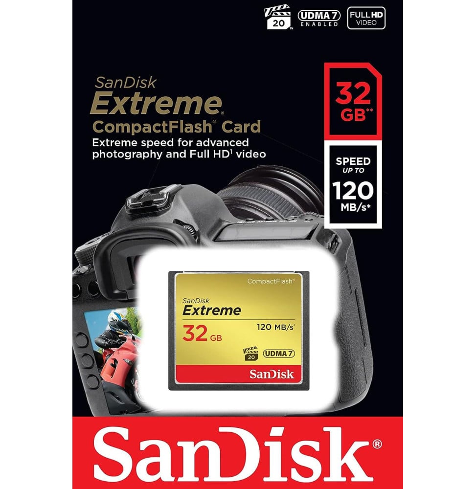 Carte mémoire SanDisk Extreme CompactFlash 32GB (SDCFXSB-032G-G46) – Image 2