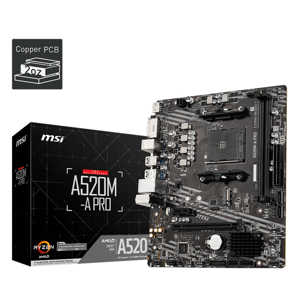 Carte Mère AMD MSI A520M-A PRO (911-7C96-031)