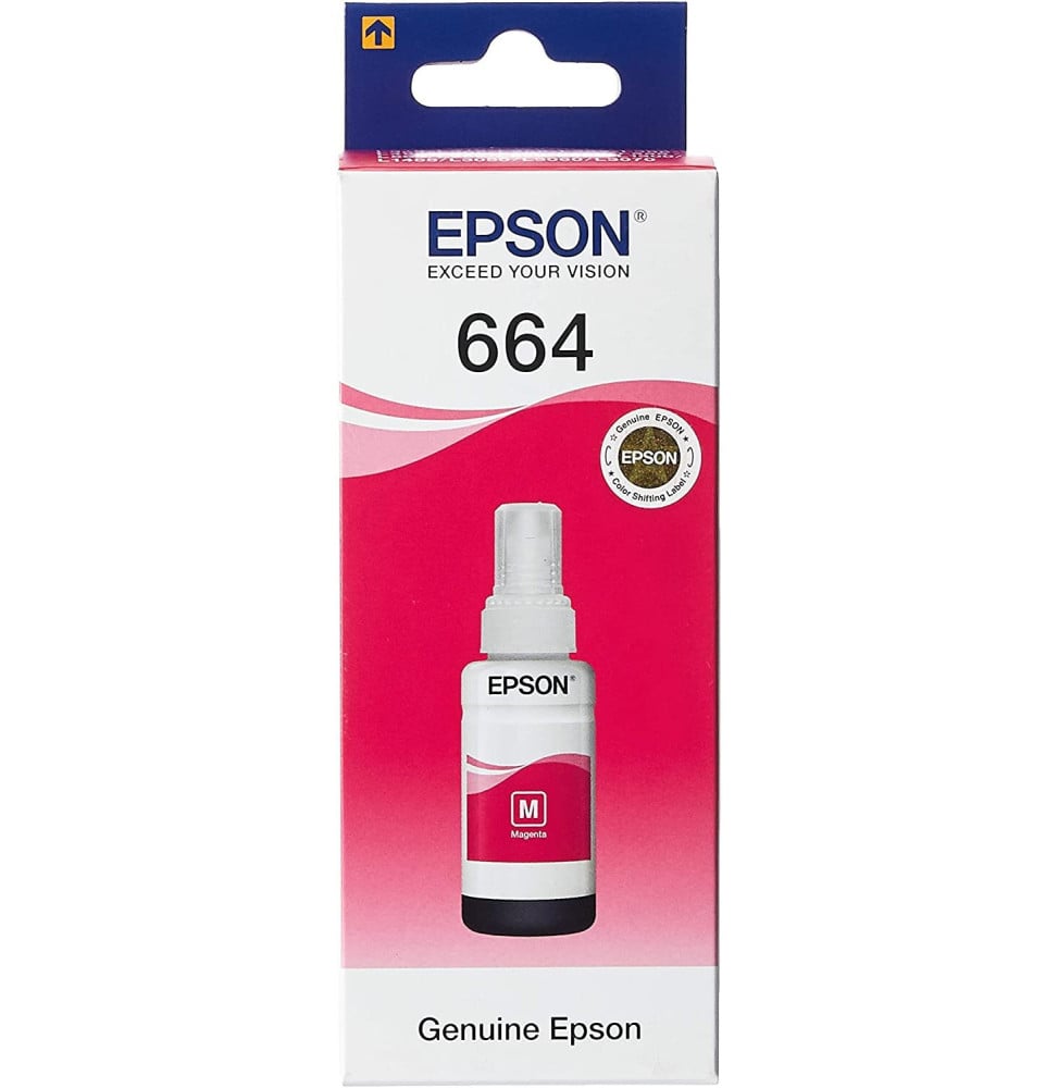 Epson 664 M (T6643) Magenta - Bouteille d'encre Epson d'origine (C13T66434A)