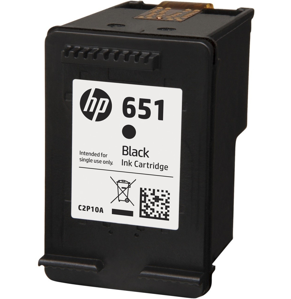 HP 651 Noir - Cartouche d'encre HP d'origine (C2P10AE) – Image 2