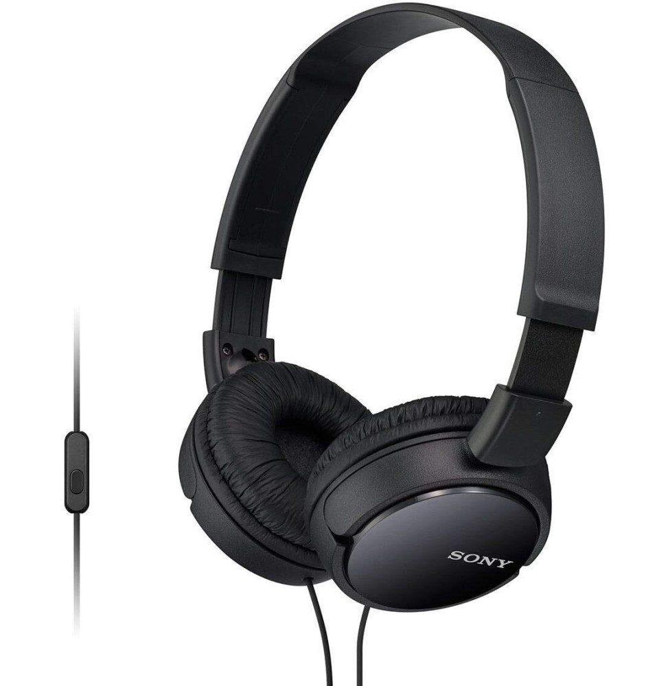 Casque Sony MDR-ZX110AP Pliable avec Microphone - Jack 3,5 mm (MDRZX110APBZE)