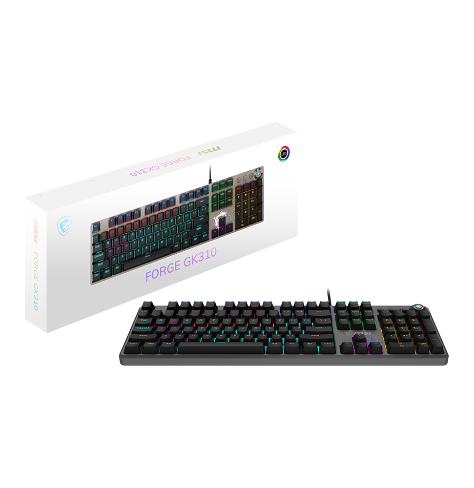 Clavier gaming rétroéclairé mécanique MSI FORGE GK310 RED - AZERTY (OS1-8ZA8015-000)