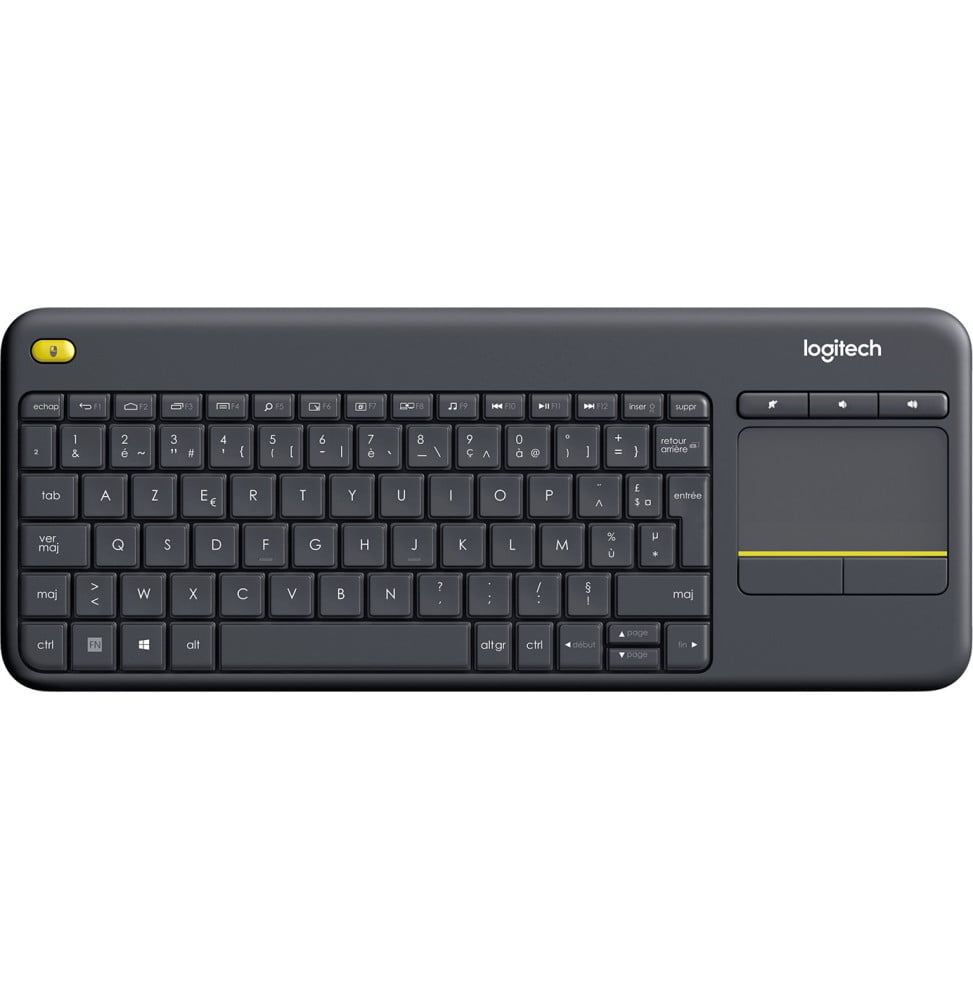 Clavier sans fil avec pavé tactile intégré Logitech K400 Plus (AZERTY, Français)