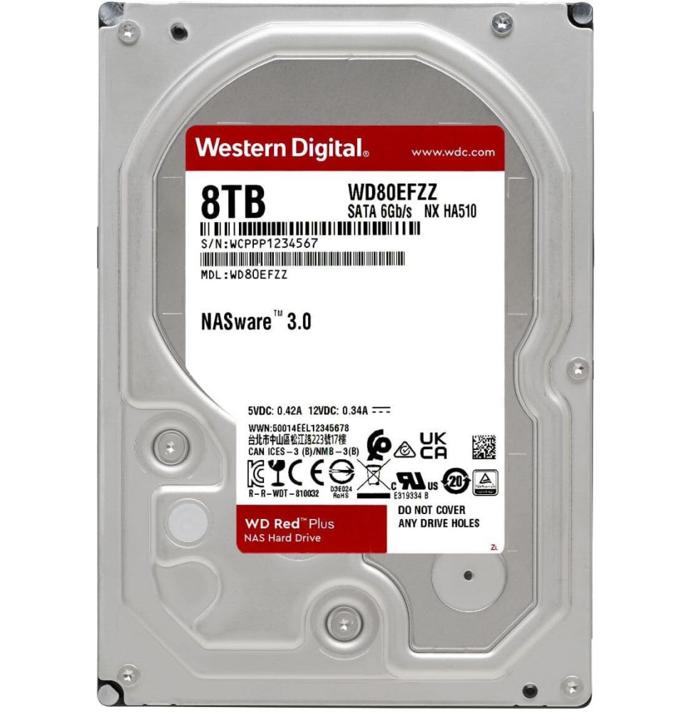 Disque dur interne 3.5" Western Digital Red Plus 8 To pour NAS (WD80EFZZ) – Image 2