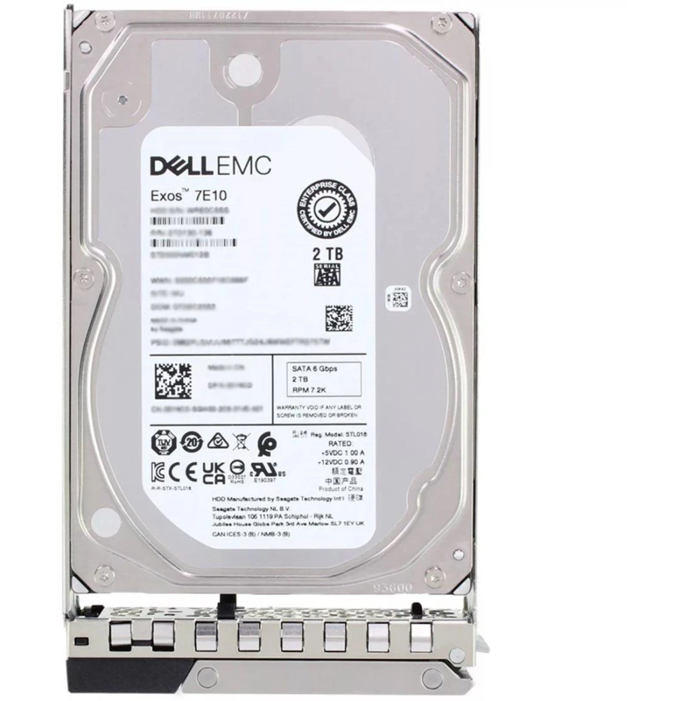 Disque dur interne Dell 2TB SATA 6Gbps 7.2K 512e 3.5" Hot-plug (400-BLLG)