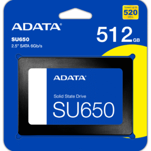 Disque Dur interne SSD ADATA SU650 SATA 2.5" 512 Go (ASU650SS-512GT-R)