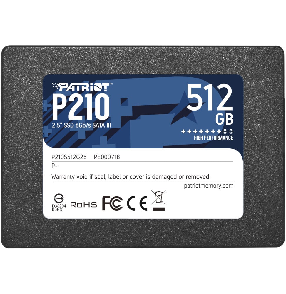 Disque Dur interne SSD Patriot P210 SATA III 2.5" 512 Go (P210S512G25)