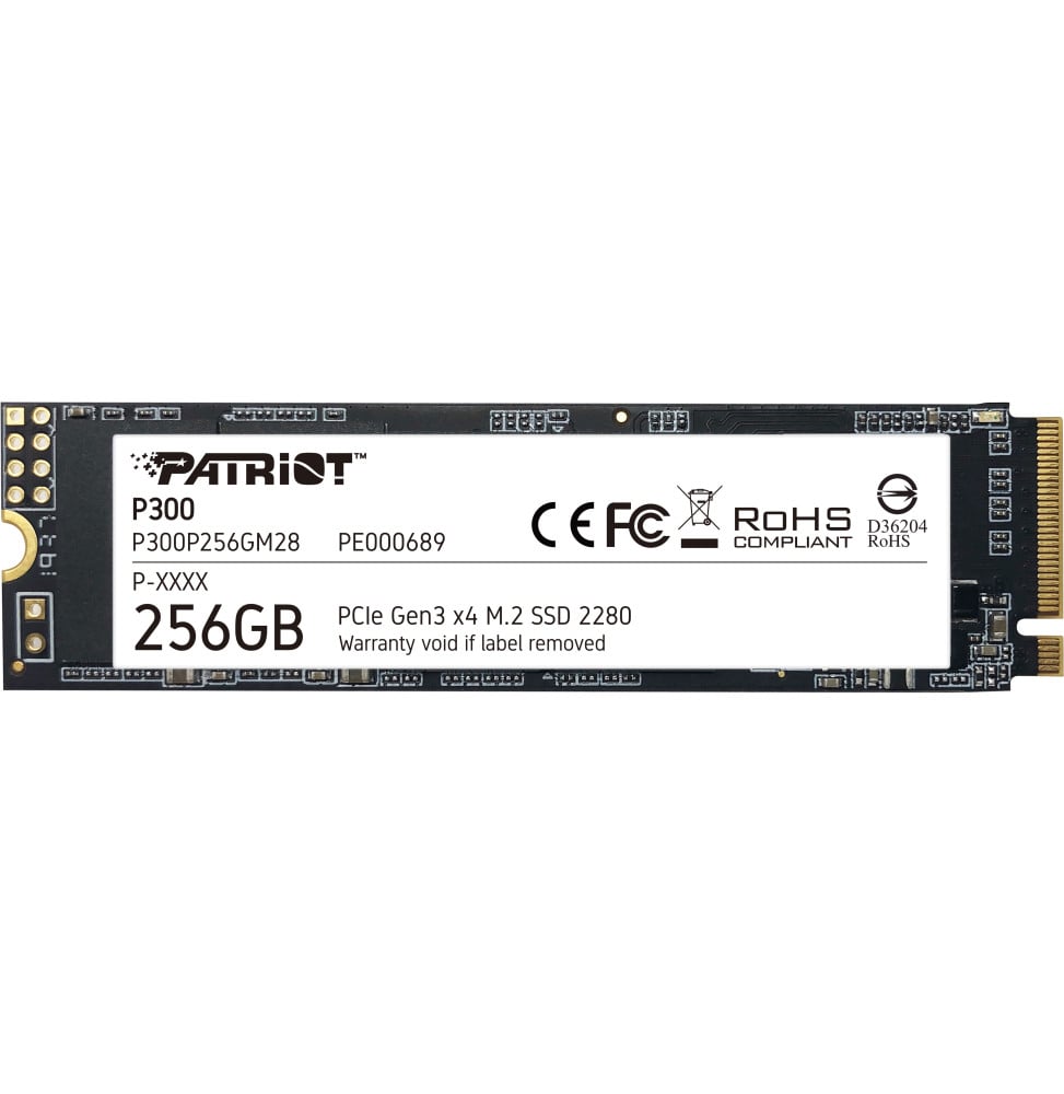 Disque Dur interne SSD Patriot P300 M.2 2280 PCIe Gen3 x4 NVMe 256 Go (P300P256GM28)