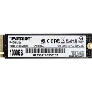 Disque Dur interne SSD Patriot P400 Lite M.2 2280 PCIe Gen4 x4 NVMe 1 To (P400LP1KGM28H)