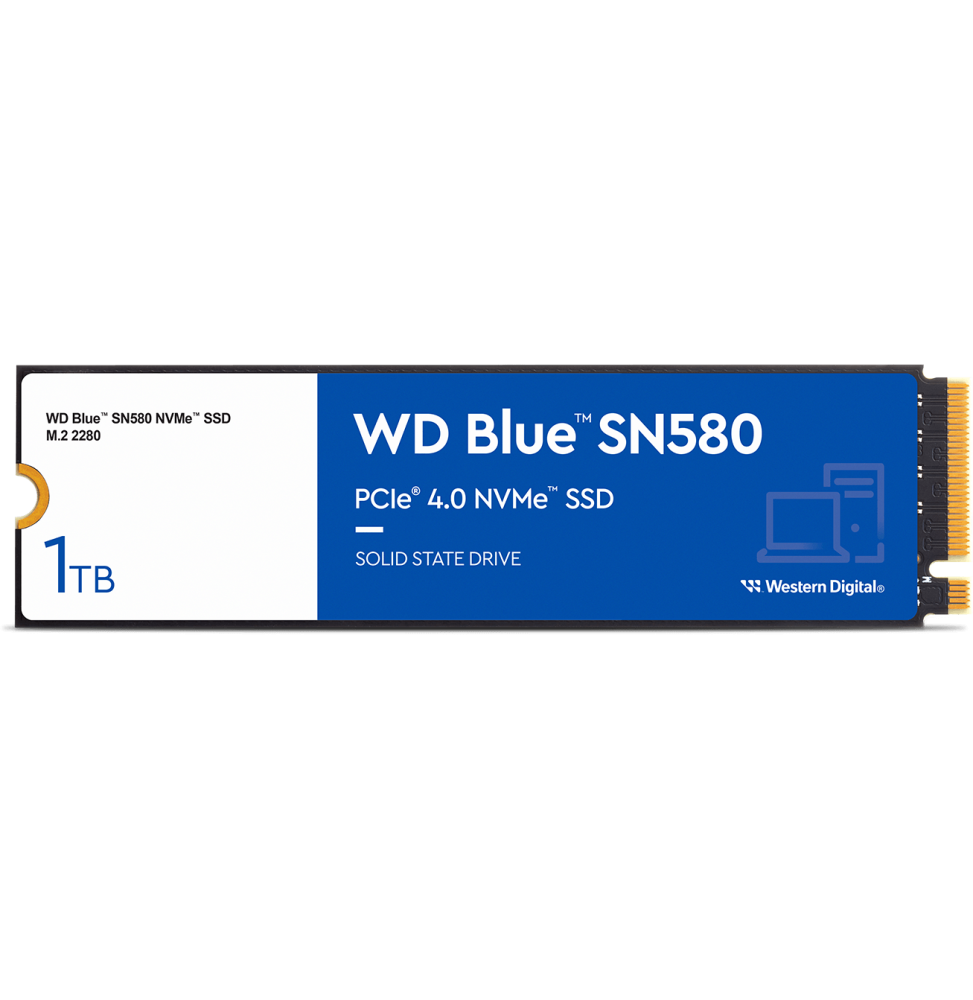 Disque dur interne SSD WD Blue SN580 M.2 2280 PCIe Gen4 x4 NVMe 1 To (WDS100T3B0E) – Image 2
