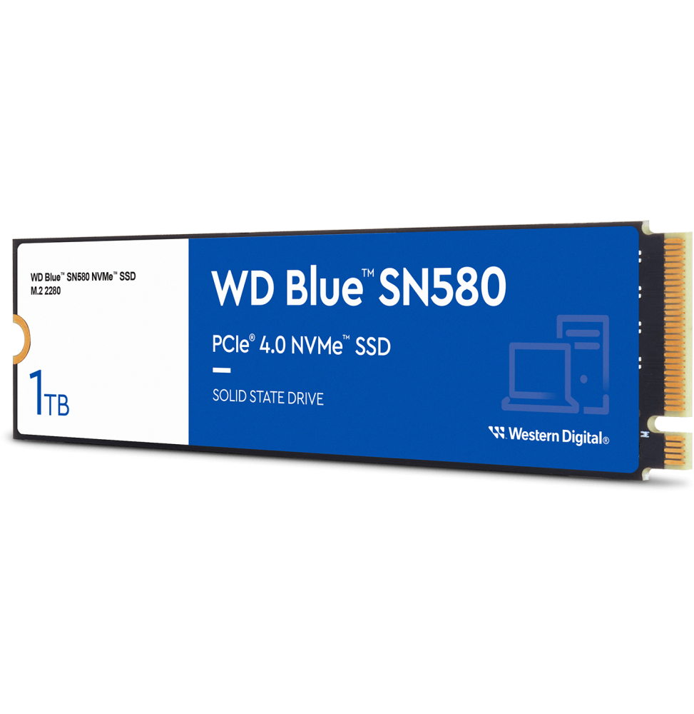 Disque dur interne SSD WD Blue SN580 M.2 2280 PCIe Gen4 x4 NVMe 1 To (WDS100T3B0E)