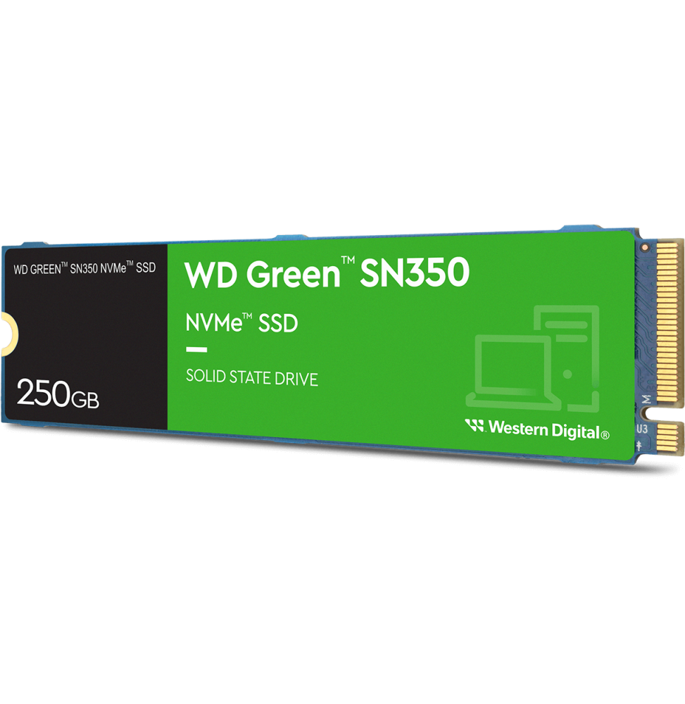 Disque dur interne SSD WD Green SN350 M.2 2280 PCIe Gen3 x4 NVMe 250 Go (WDS250G2G0C) – Image 2