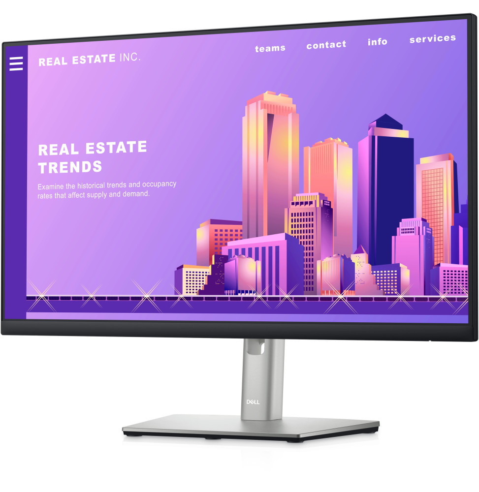 Écran 23,8" Full HD Dell P2422H-3Y - Fonctions de réglage de position complètes et bordures ultra-fines – Image 2