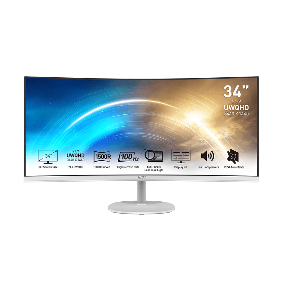 Écran 34" UWQHD MSI Pro MP341CQW (9S6-3PB2CT-007)