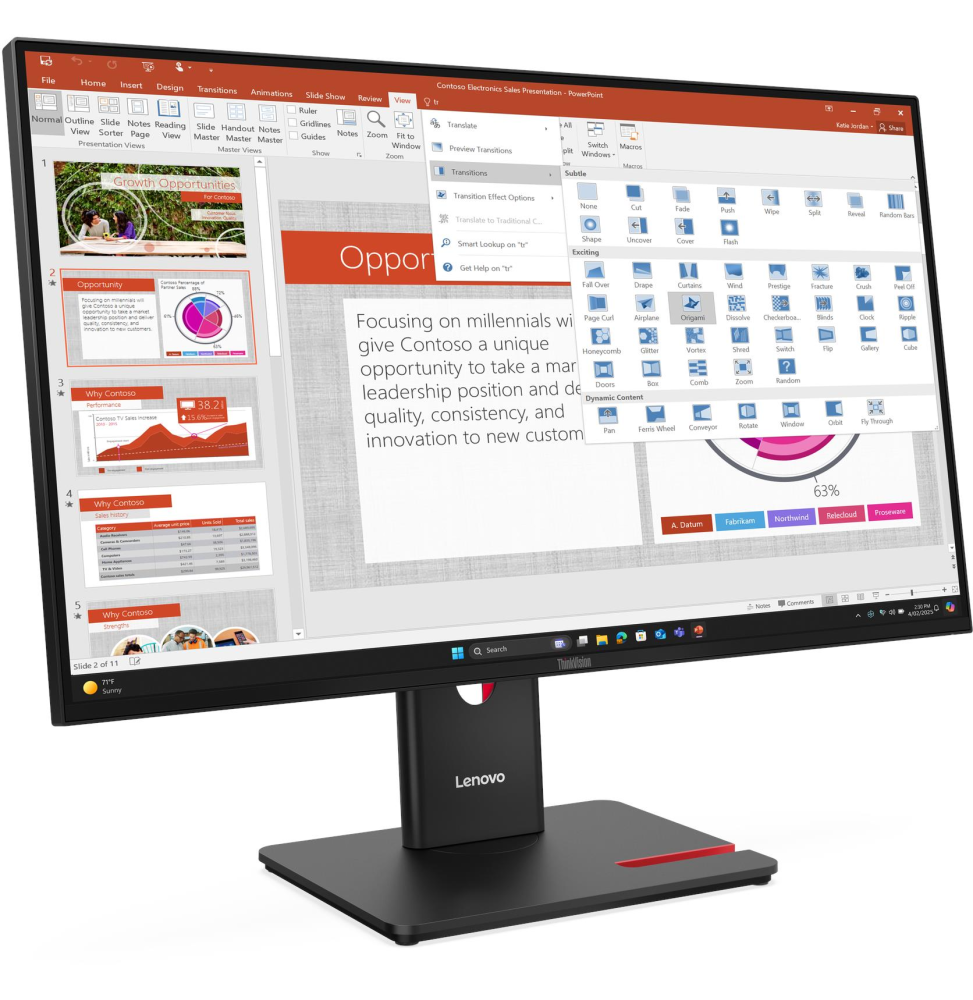 Écran Plat 27" Lenovo ThinkVision T27-40 (64A5MAT6EU) – Image 2
