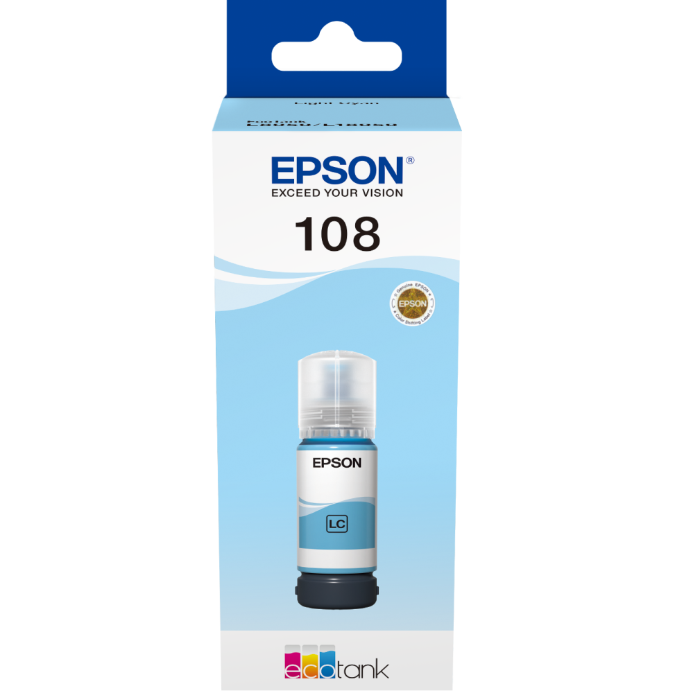 Epson 108 Cyan clair - Bouteille d'encre Epson EcoTank d'origine (C13T09C54A) – Image 2