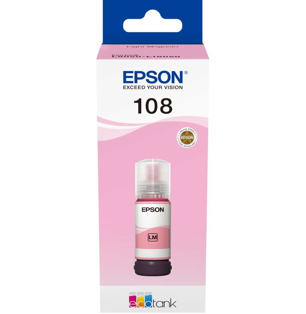 Epson 108 Magenta clair - Bouteille d'encre Epson EcoTank d'origine (C13T09C64A) – Image 2