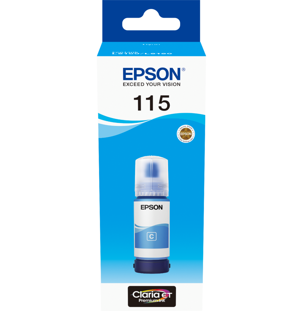 Epson 115 Cyan - Bouteille d'encre Epson EcoTank d'origine (C13T07D24A)